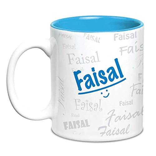 Hot Muggs Me Graffiti Mug - Faisal Personalised Name Ceramic, 315ml, 1 Unit - Image 1