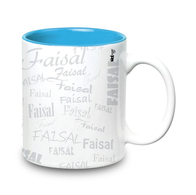 Hot Muggs Me Graffiti Mug - Faisal Personalised Name Ceramic, 315ml, 1 Unit - Image 2