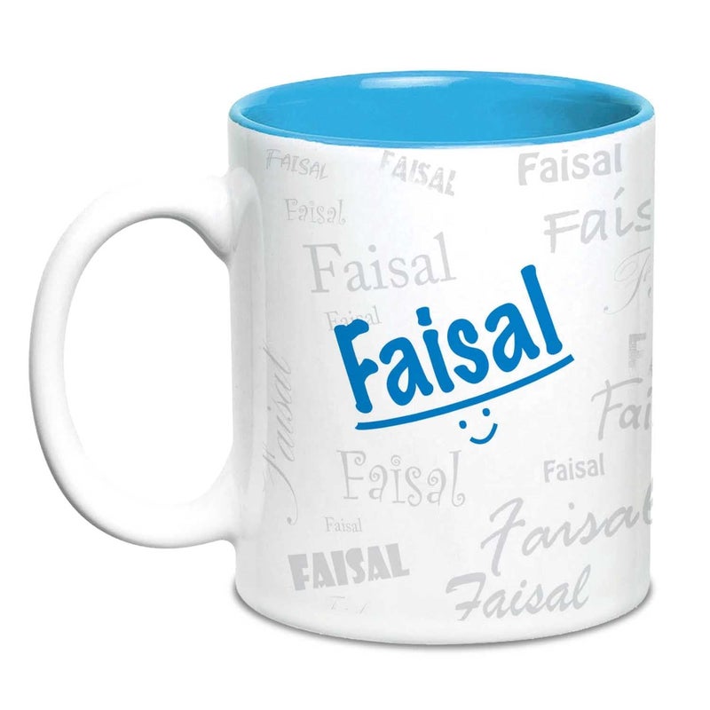 Hot Muggs Me Graffiti Mug - Faisal Personalised Name Ceramic, 315ml, 1 Unit - Image 4