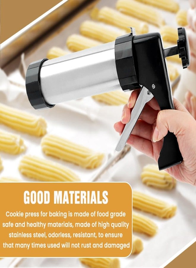 Yonderfume Cookie Press Gun Kit, Spritz Cookie Press for Baking Icing Gun with 13 Cookies Discs and 8 Piping Tips for DIY Christmas Cookies, DIY Biscuit, Decorating Baking Supplies - Image 5