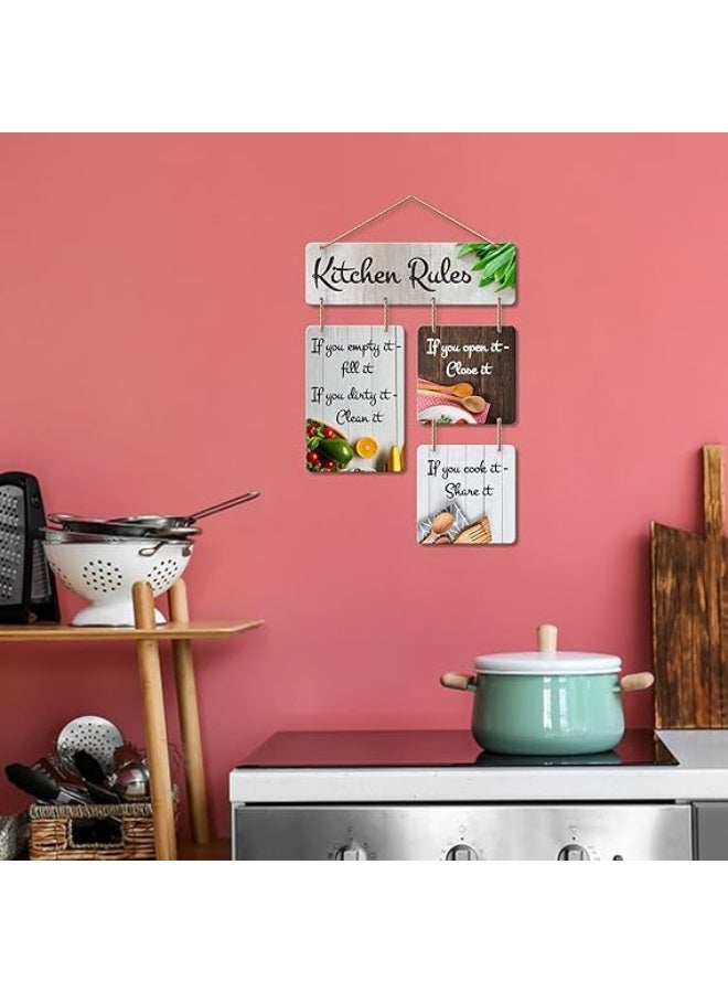 Artvibes Decorative Wall Art MDF Wooden Wall Hanging for Living Room | Bedroom | Home Decor | Office | Gift | Kitchen Rules Quotes Items for House Decoration | Modern Art (WH_6506N) - Image 2