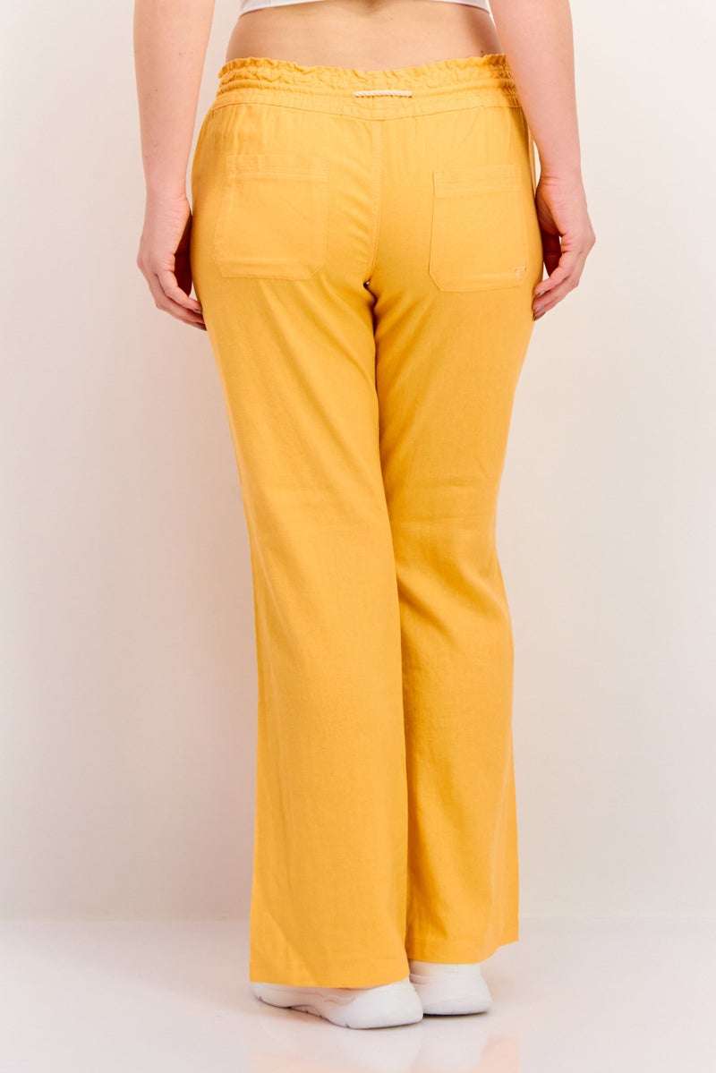 Roxy Women Wide Leg Drawstring Pants, Orange  - Image 2