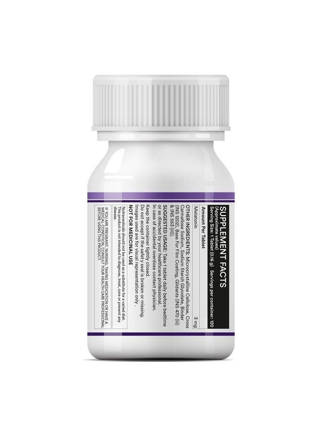 Inlife أقراص ميلاتونين 3 ملغ من INLIFE | تعزز النوم والاسترخاء | مكمل غذائي مناسب للنباتيين وسهل البلع للرجال والنساء - 120 قرص (عبوة من 1) - Image 5