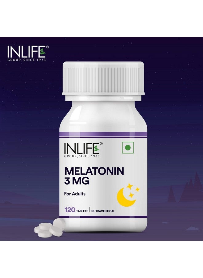 Inlife أقراص ميلاتونين 3 ملغ من INLIFE | تعزز النوم والاسترخاء | مكمل غذائي مناسب للنباتيين وسهل البلع للرجال والنساء - 120 قرص (عبوة من 1) - Image 4