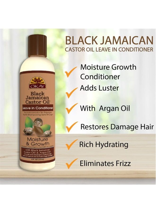OKAY زيت الخروع الجامايكي الأسود من أوكي - بلسم مرطب لنمو الشعر يترك على الشعر يساعد في ترطيب وإعادة نمو الشعر القوي والصحي خالي من الكبريتات والسيليكون والبارابين لجميع أنواع الشعر وقوامه مصنوع في الولايات المتحدة 8 أونصات - Image 5