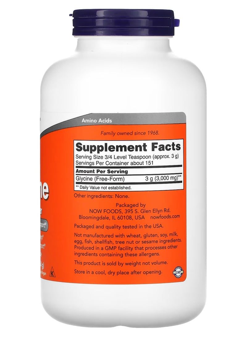now Glycine, Pure Powder, 1 lb (454 g) - Image 2