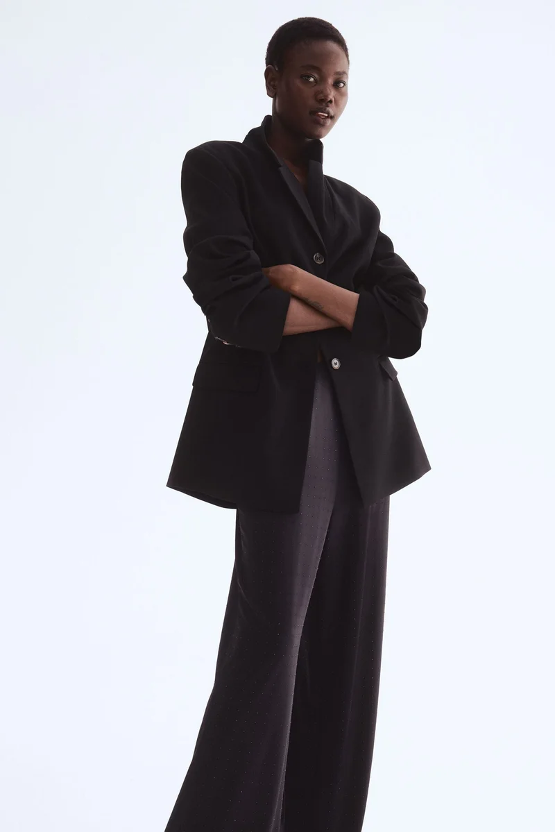 H&M Rhinestone-embellished jersey trousers