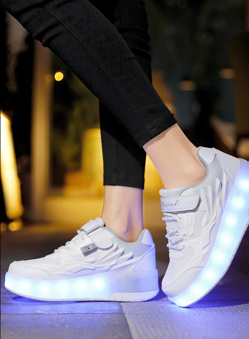 Loquat Roller Shoes USB Charge Girls Boys Sneakers with Wheels LED Roller Skates Shoes - Image 2