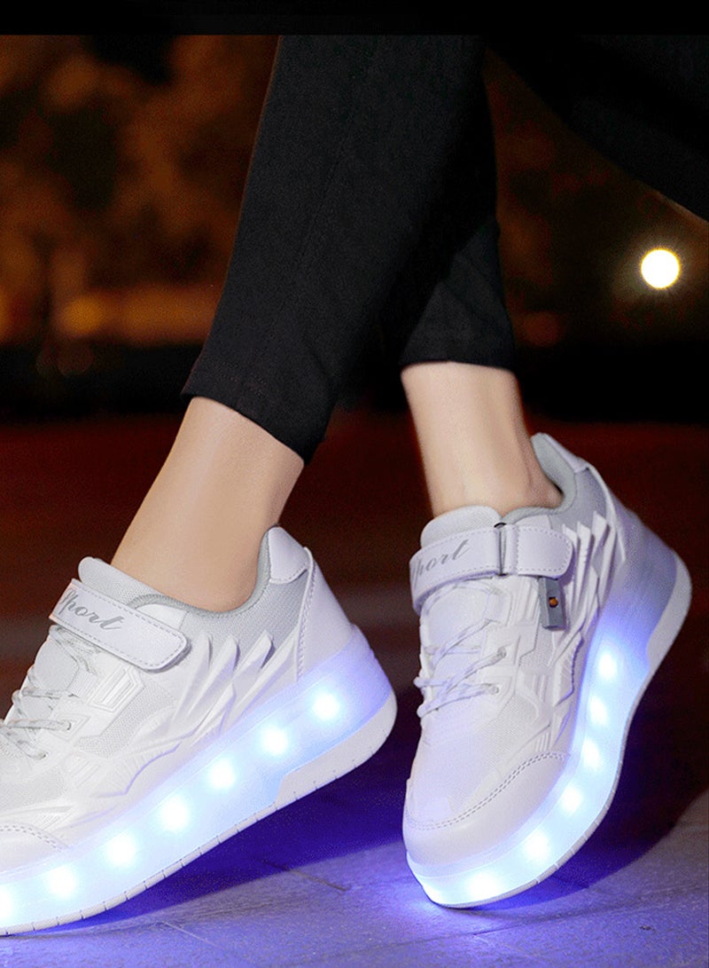 Loquat Roller Shoes USB Charge Girls Boys Sneakers with Wheels LED Roller Skates Shoes - Image 3