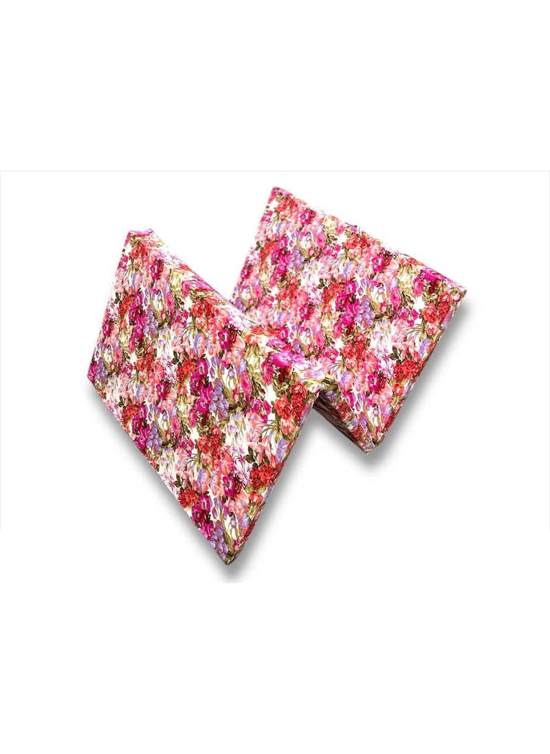 ATOOTFUSION - ATOOTFUSION 3 Fold Foldable Floor Mattress Foldable Portable Sleeping Paradise Floral Red EPE Foam Bed Mattress 72X35X2 Inches - Image 1
