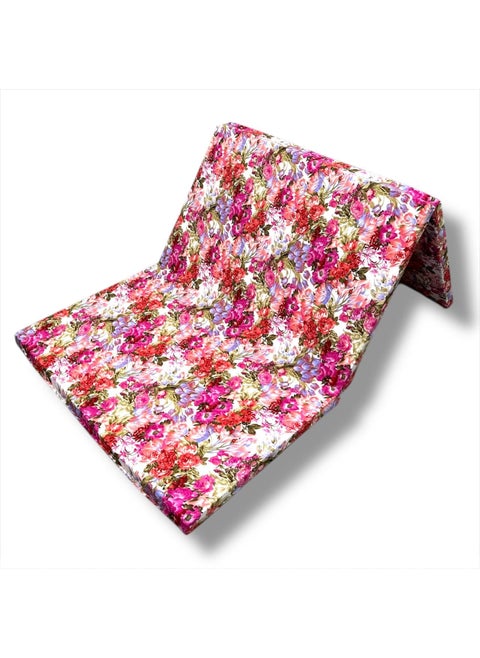 ATOOTFUSION 3 Fold Foldable Floor Mattress Foldable Portable Sleeping Paradise Floral Red EPE Foam Bed Mattress 72X35X2 Inches