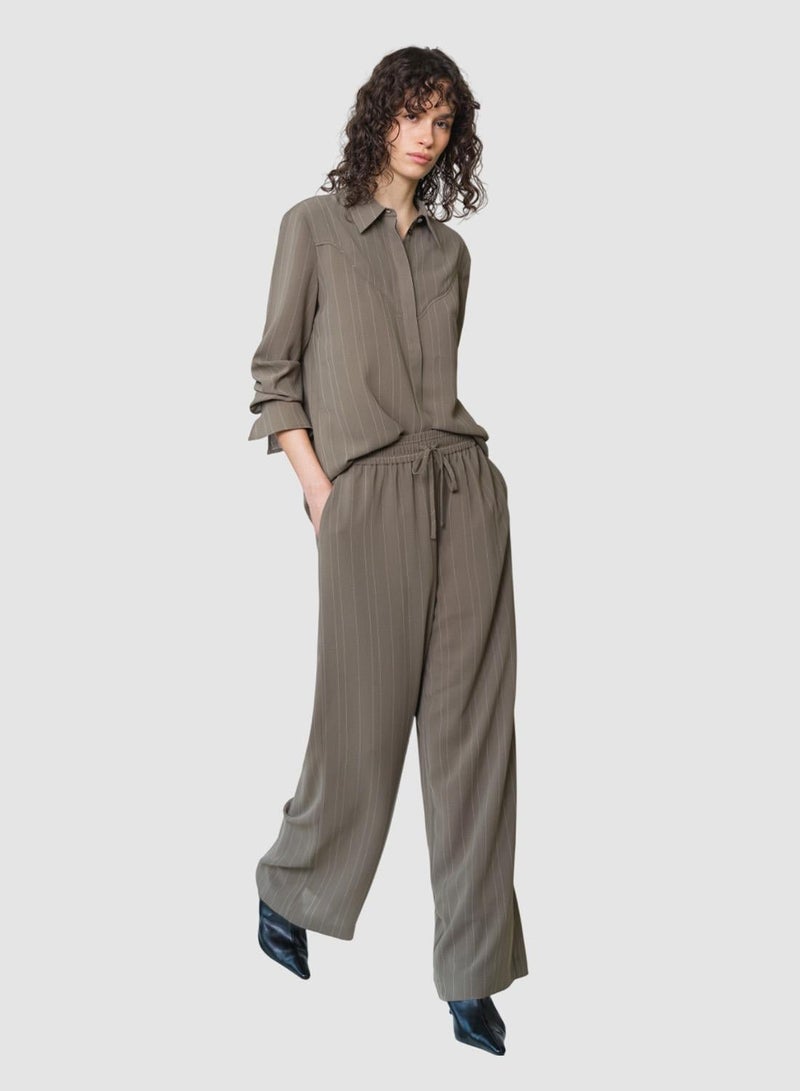 French Connection Erma Pinstripe Contrast Yoke - Image 3