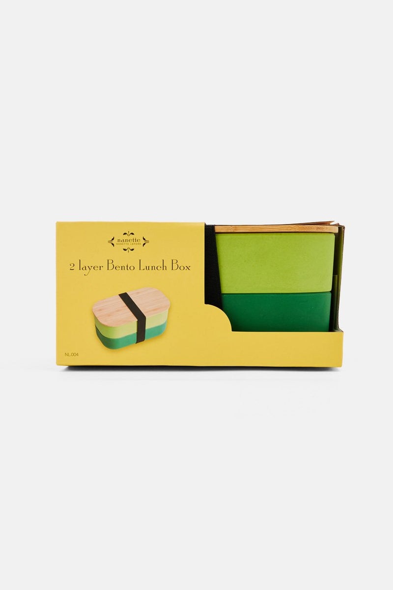 2 Layer Bento  Lunch Box, Green