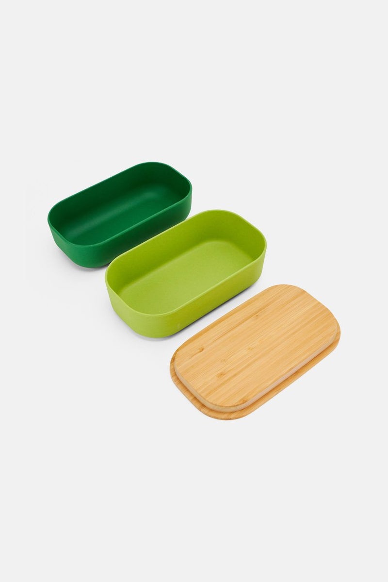 2 Layer Bento  Lunch Box, Green