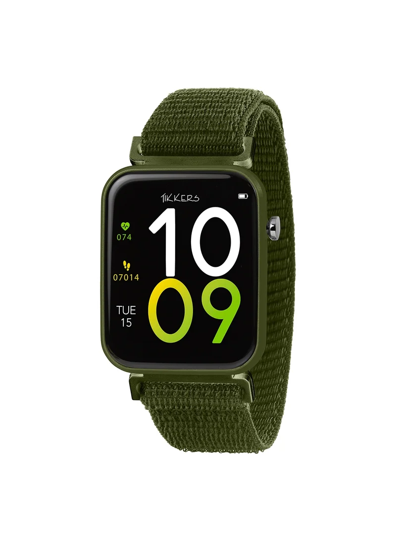 Tikkers Tikkers Smart Series 13 Green Velcro Strap Smart Watch - TKS13-0038