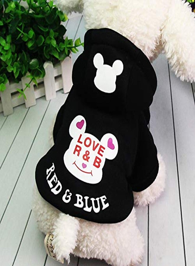 Gojira/Pet/Dog/Cat Woolen Hoodie/Winter Clothes (Black) (S) - 1 Count - Image 1