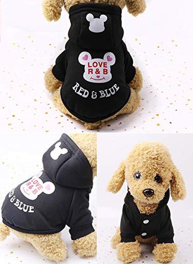 Gojira/Pet/Dog/Cat Woolen Hoodie/Winter Clothes (Black) (S) - 1 Count - Image 2