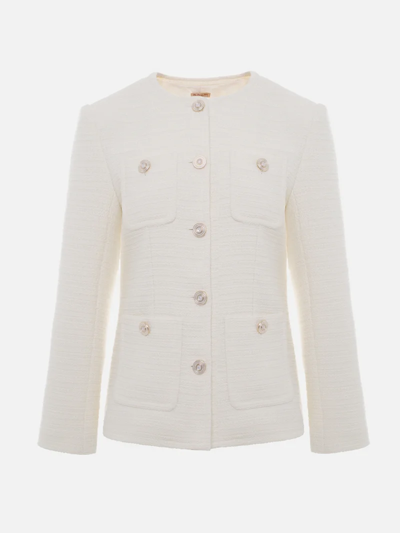 Lichi Elongated jacket in textured fabric