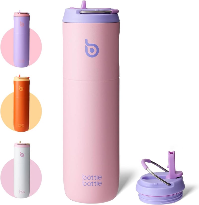 Bottle Bottle Insulated Water Bottle With Straw Lid And Handle - Stainless Steel Double Wall Vacuum Leakproof Bpa Free Insulated Water Bottle For Sports Travel Gym Fishing 24Oz - Image 1