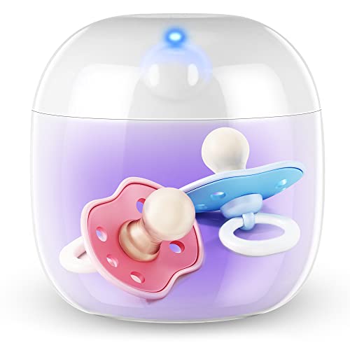 Qualirey Portable Pacifier Disinfection Mini UV Light Disinfection 9999 Disinfection in 3 Mins USB Rechargeable Mini UVC Disinfection Box for Baby Pacifier Bottle Nipples Teethers White - Image 1