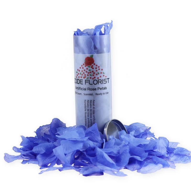 CODE FLORIST 1100 PCS Light Blue Silk Rose Petals for Valentine's Day Romantic Night Wedding Proposal Anniversary Flower Decorations(Separated Scented) - Image 2
