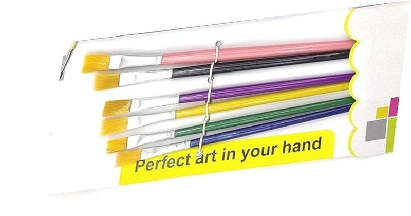FREEDY 6 Pcs Different Size Paint Brush Set (Flat) B