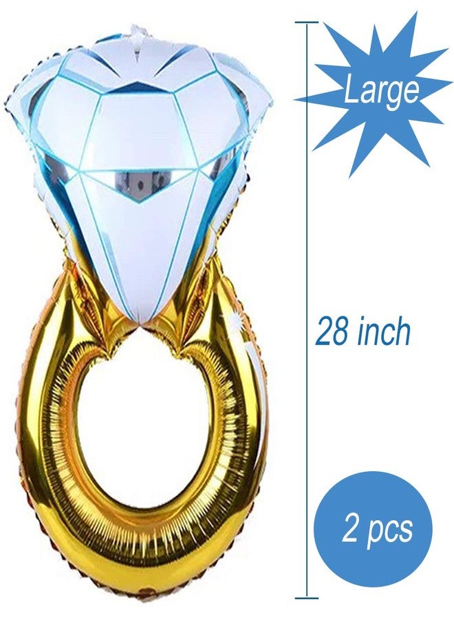 Tellpet Bachelorette Party Decorations Engagement Party Decorations, Diamond Ring Balloon, 2 pieces - Image 2