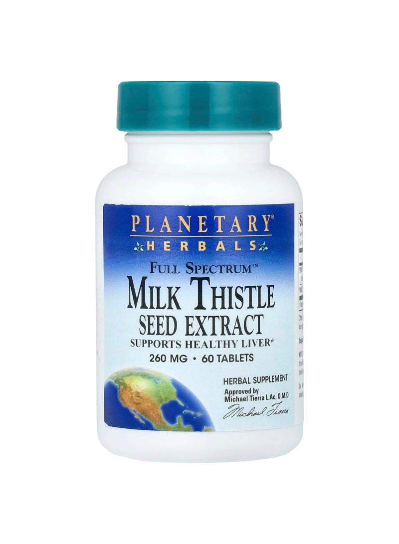 PLANETARY HERBALS Full SpectrumMilk Thistle Seed Extract, 60 Tablets