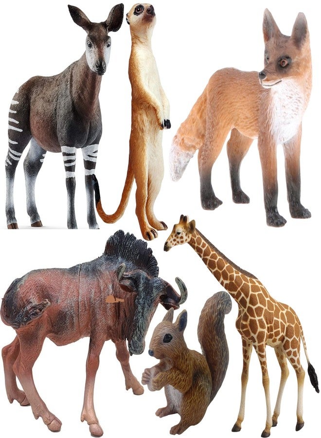 Mallexo 6 PCS Realistic Wild Jungle Animals Toys for Kids 3+ | Attractive Forest Farm Animals Toy Action Figurine Playset for Boys and Girls Birthday Gifts for Children Educational & Decoration Items - Image 1