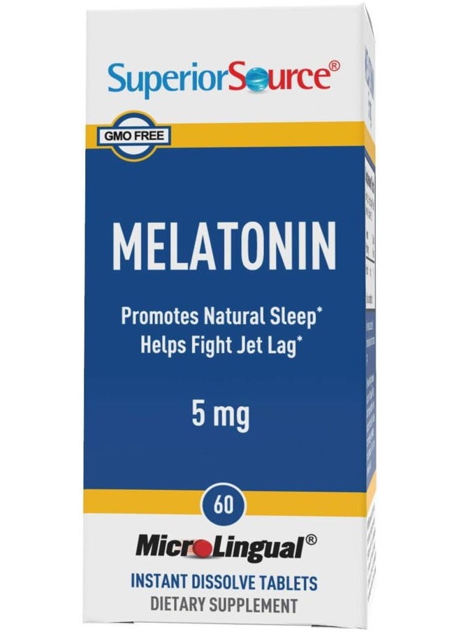 Superior Source Melatonin 5 mg - Healthy Sleep Support Supplement for Adults - Melatonin Formula with Chamomile Aids Relaxation & Restful Sleep - 60 Sublingual Dissolving Tablets  - Image 5