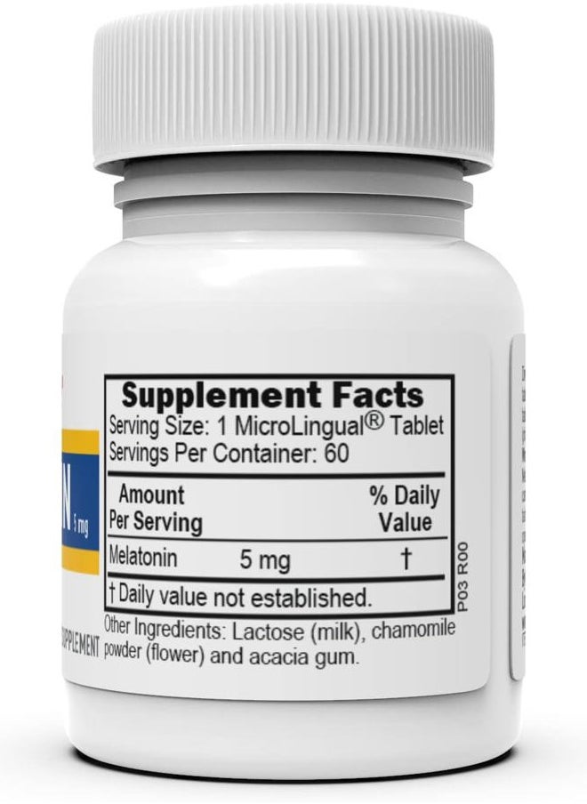 Superior Source Melatonin 5 mg - Healthy Sleep Support Supplement for Adults - Melatonin Formula with Chamomile Aids Relaxation & Restful Sleep - 60 Sublingual Dissolving Tablets  - Image 2