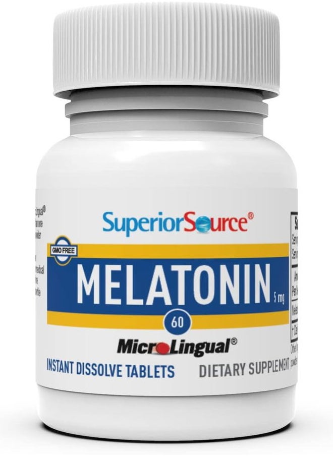 Superior Source Melatonin 5 mg - Healthy Sleep Support Supplement for Adults - Melatonin Formula with Chamomile Aids Relaxation & Restful Sleep - 60 Sublingual Dissolving Tablets  - Image 3