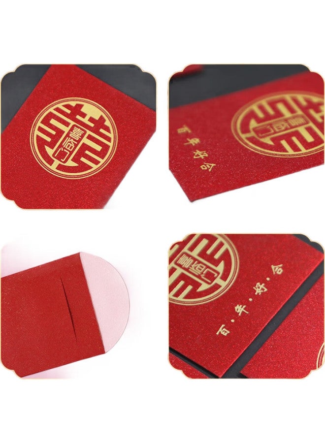 Cuttlefish Wedding Red Envelopes, Lucky Money Envelopes, Door Stopper Red Envelopes, Wedding Red Envelopes, Small Size, "100 Years Of Happiness" Design, 30 Pieces, 7895 - Image 1