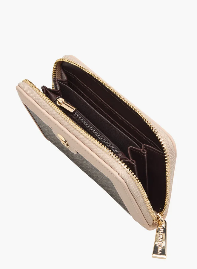Flora Bella By Shoexpress Monogram Print Zip Around Wallet
