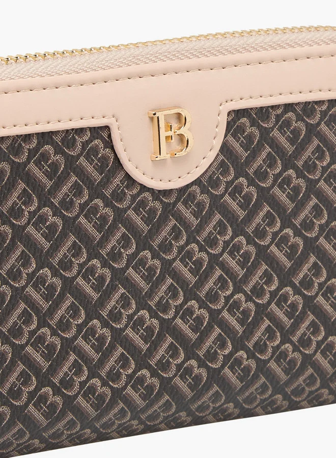 Flora Bella By Shoexpress Monogram Print Zip Around Wallet