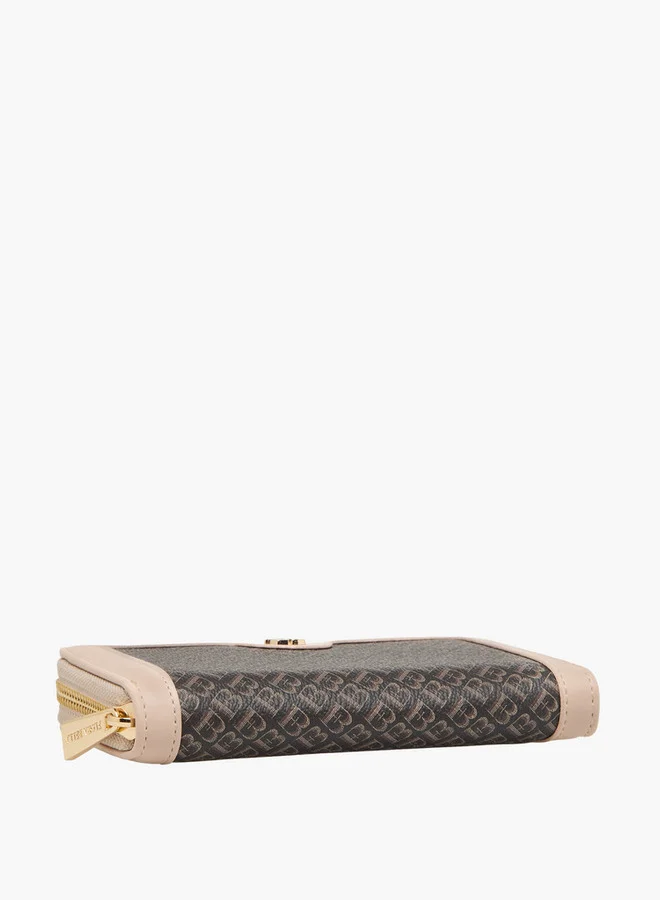 Flora Bella By Shoexpress Monogram Print Zip Around Wallet