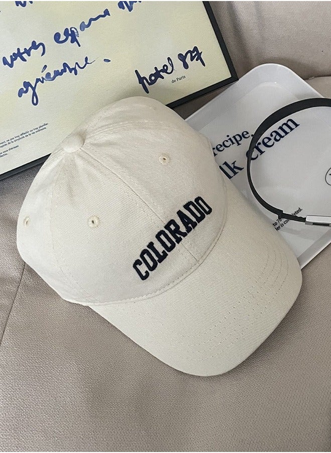 NIBEMINENT Women Men Korean Version Versatile Breathable Baseball Cap Spring Autumn Smile Design Adjustable Sun Protection Peaked Suitable for Daily Outdoor Sports White  - Image 2