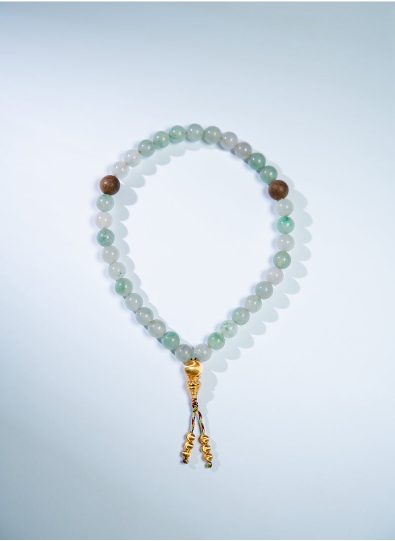 AL RAID - Elegant Jade Tasbih – 33 Beads, 8mm Beads, Handcrafted Prayer Beads, Ideal for Daily Use, Perfect for Muslim Prayers - Image 1