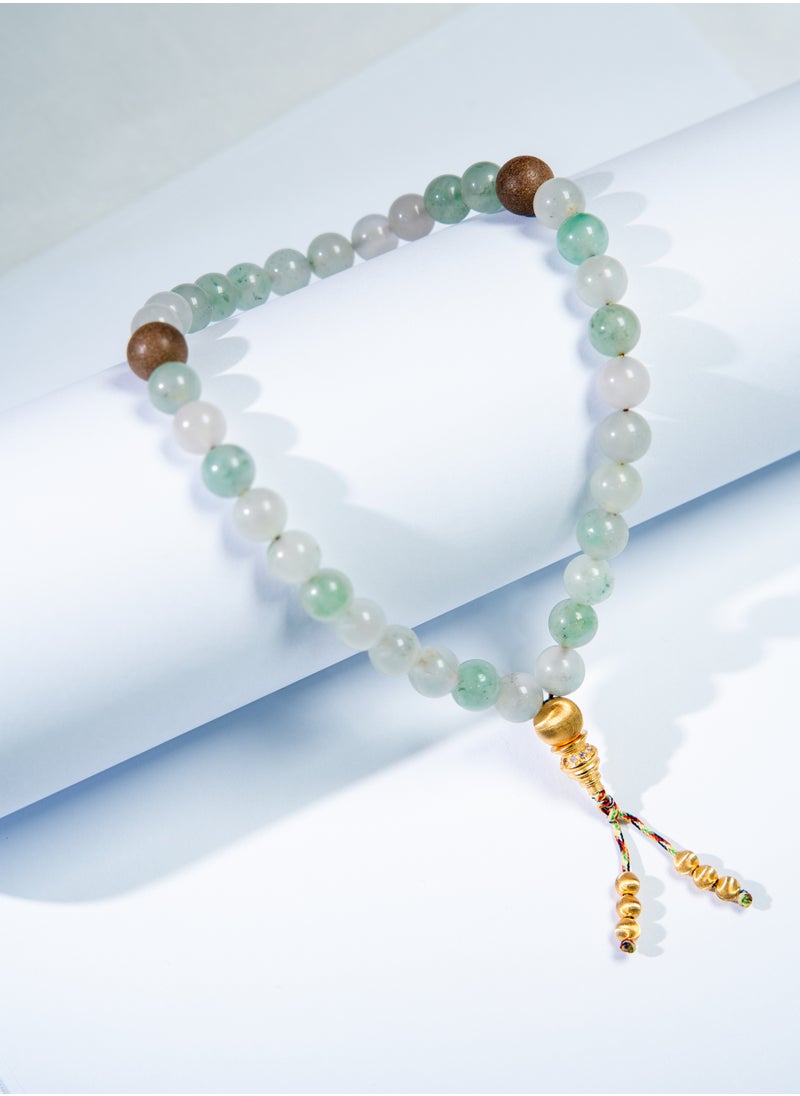 AL RAID - Elegant Jade Tasbih – 33 Beads, 8mm Beads, Handcrafted Prayer Beads, Ideal for Daily Use, Perfect for Muslim Prayers - Image 1