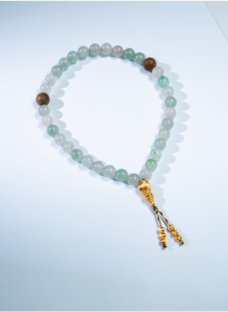 AL RAID - Elegant Jade Tasbih – 33 Beads, 8mm Beads, Handcrafted Prayer Beads, Ideal for Daily Use, Perfect for Muslim Prayers - Image 1