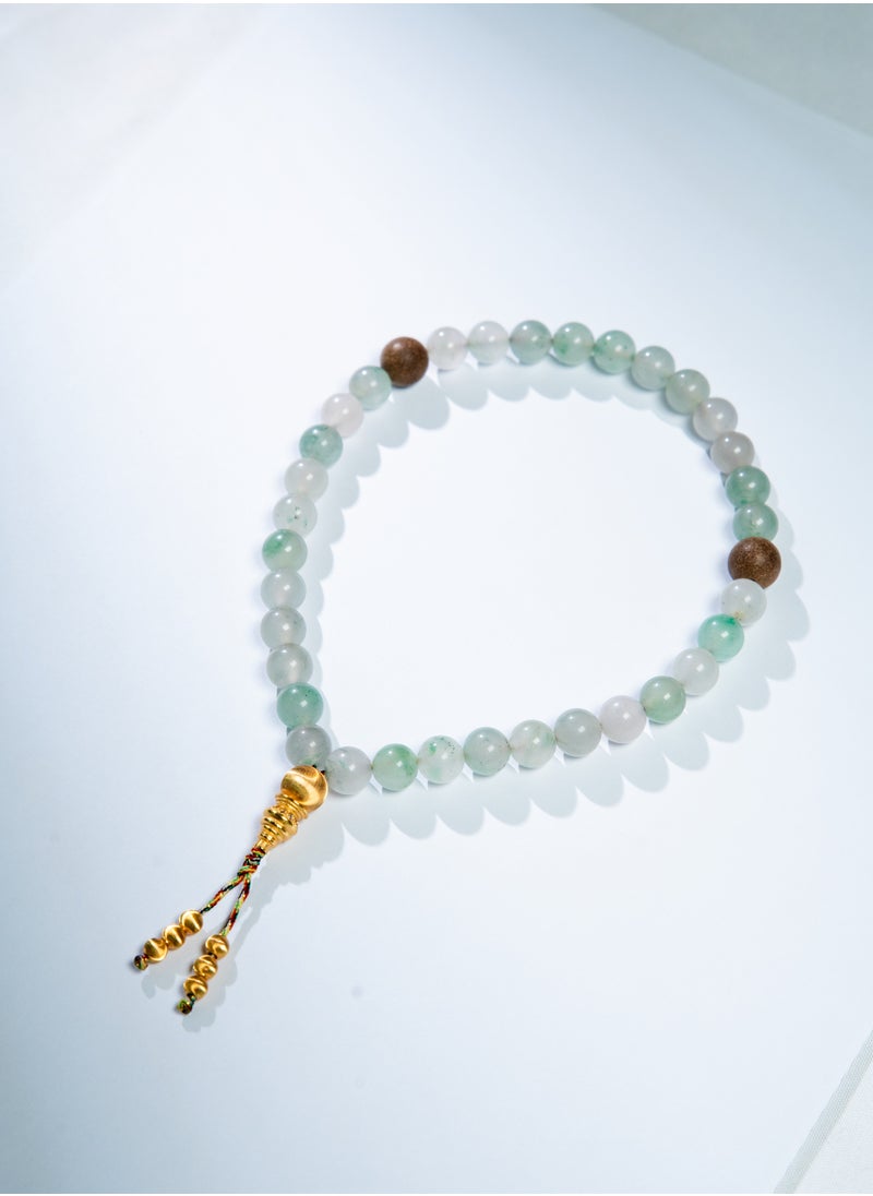 AL RAID - Elegant Jade Tasbih – 33 Beads, 8mm Beads, Handcrafted Prayer Beads, Ideal for Daily Use, Perfect for Muslim Prayers - Image 1