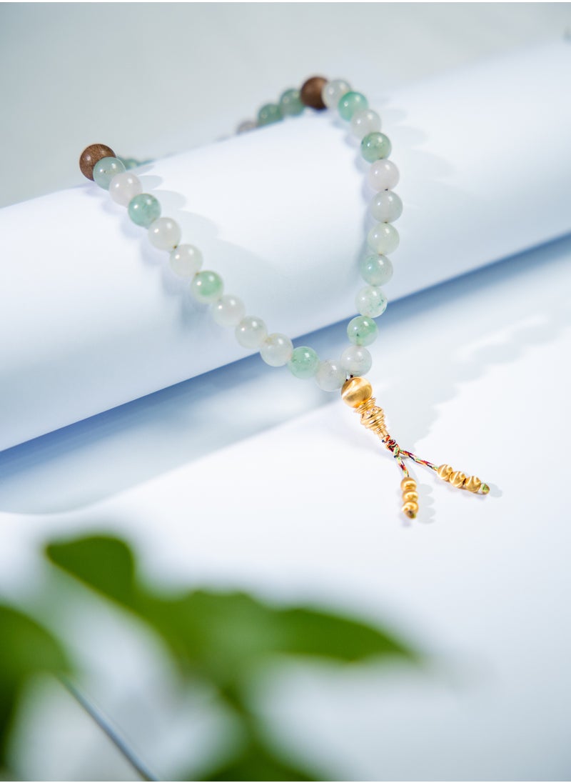 AL RAID - Elegant Jade Tasbih – 33 Beads, 8mm Beads, Handcrafted Prayer Beads, Ideal for Daily Use, Perfect for Muslim Prayers - Image 1