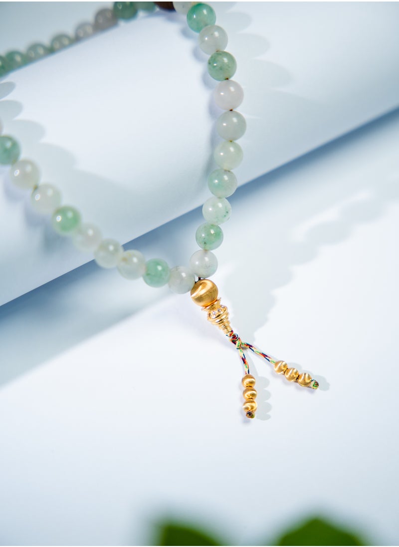 AL RAID - Elegant Jade Tasbih – 33 Beads, 8mm Beads, Handcrafted Prayer Beads, Ideal for Daily Use, Perfect for Muslim Prayers - Image 1