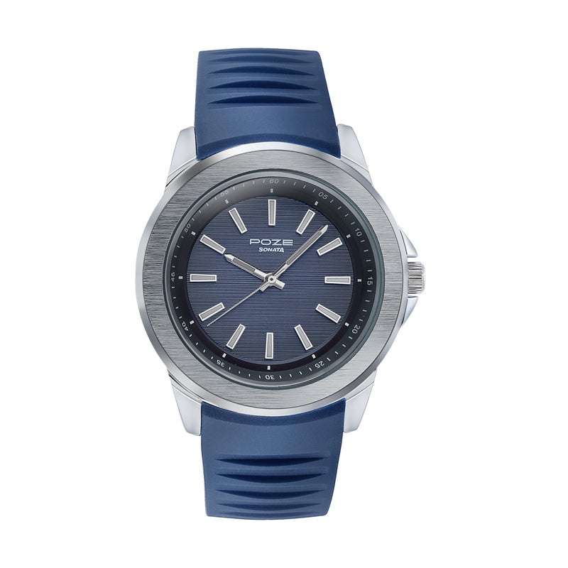 Sonata Poze Analog Quartz Blue Dial Watch for Men - Image 4