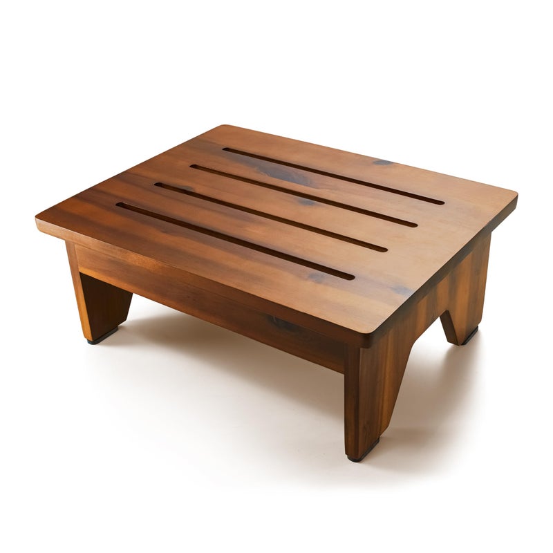 Holana 6.5" Wooden Step Stool for Adults (No Assemble Required)- 500 Lbs One Step Stools for High Bed Riser - Small Stepping Stool for Elderly, Seniors, Kid/Bathroom, Bed, Kitchen (Acacia) - Image 1