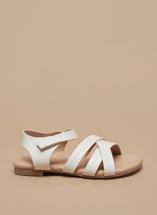 Girls Strappy Sandals with Hook and Loop Closure