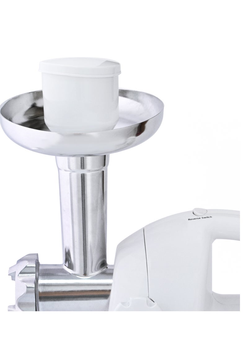 Home - Meat grinder 1400-1600 watt meat grinder of high quality. It has two speeds and a pulse. It has a sharp and thick knife. You should add the meat cut into small pieces without bones. 3 pieces of metal (solid - medium - light). - Image 1