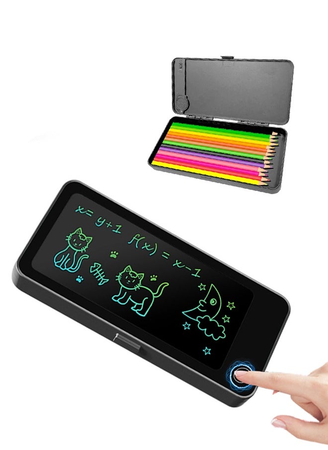 null - لوحة كتابة LCD 2 في 1، لوحة رسم قابلة لإعادة الاستخدام مع وظيفة مسح بنقرة واحدة، خطوط ملونة، مناسبة للأطفال للرسم والرسم - Image 1