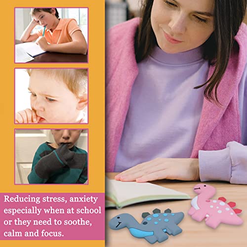 LeeYean Sensory Chew Necklaces for Kids, Boys, and Girls - 2 Pack Dinosaur Silicone Chewy Toys for Autism, ADHD, SPD, Oral Motor Chewing Necklaces for Adults - Image 3