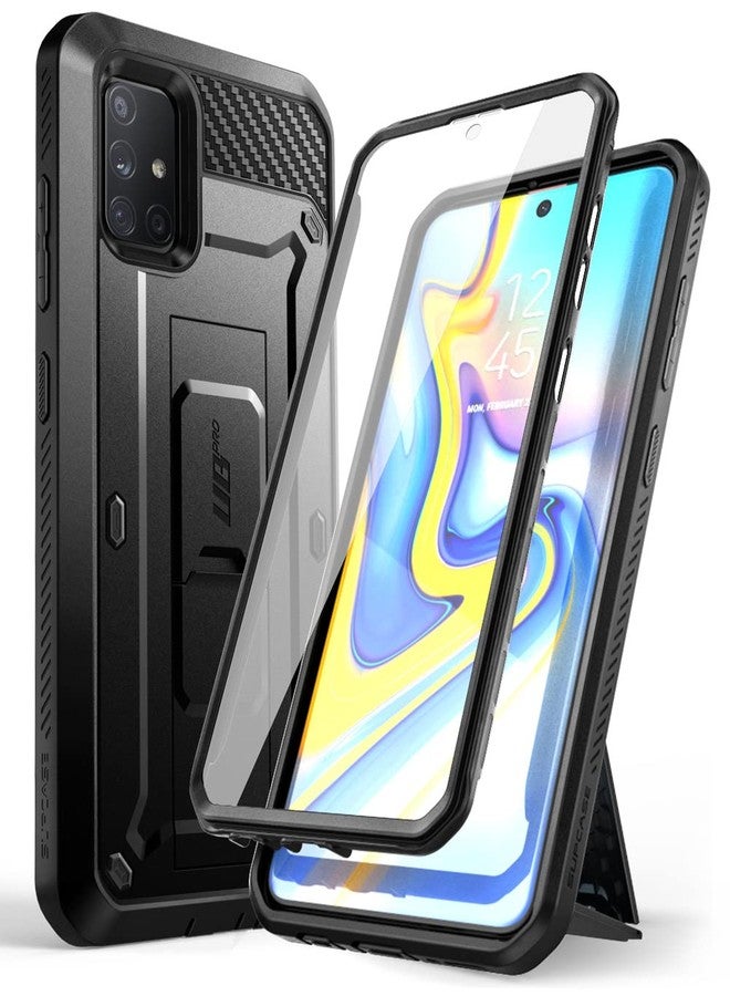 سوبكيس جراب SUPCASE لهاتف سامسونج جالاكسي A71 5G [غير متوافق مع A71 5G UW Verizon]، [واقي شاشة مدمج، وحامل، ومشبك حزام] جراب حماية متين وعالي التحمل لكامل الهاتف لهاتف سامسونج A71 مقاس 6.7 بوصة، أسود - Image 1